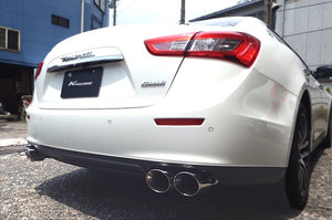 KREISSIEG F1 SOUND VALVETRONIC EXHAUST SYSTEM STAINLESS STEEL FLOATING CURL TAIL SANDBLASTED KSG LOGO MARK 4WD 330HP FOR MASERATI GHIBLI V6 4WD YEAR 2020~ 330HP MGB-01-STAINLESS-4WD-330HP-2020