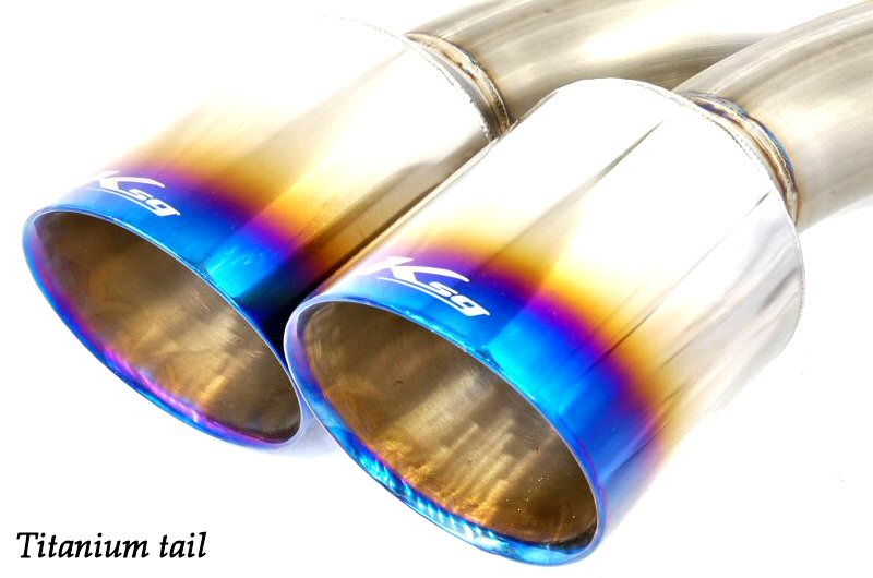KREISSIEG CAT-BACK F1 SOUND VALVETRONIC EXHAUST SYSTEM TITANIUM FLOATING CURL TAIL SANDBLASTED KSG LOGO MARK FOR NISSAN R35 GT-R NSGTR-05-TITANIUM