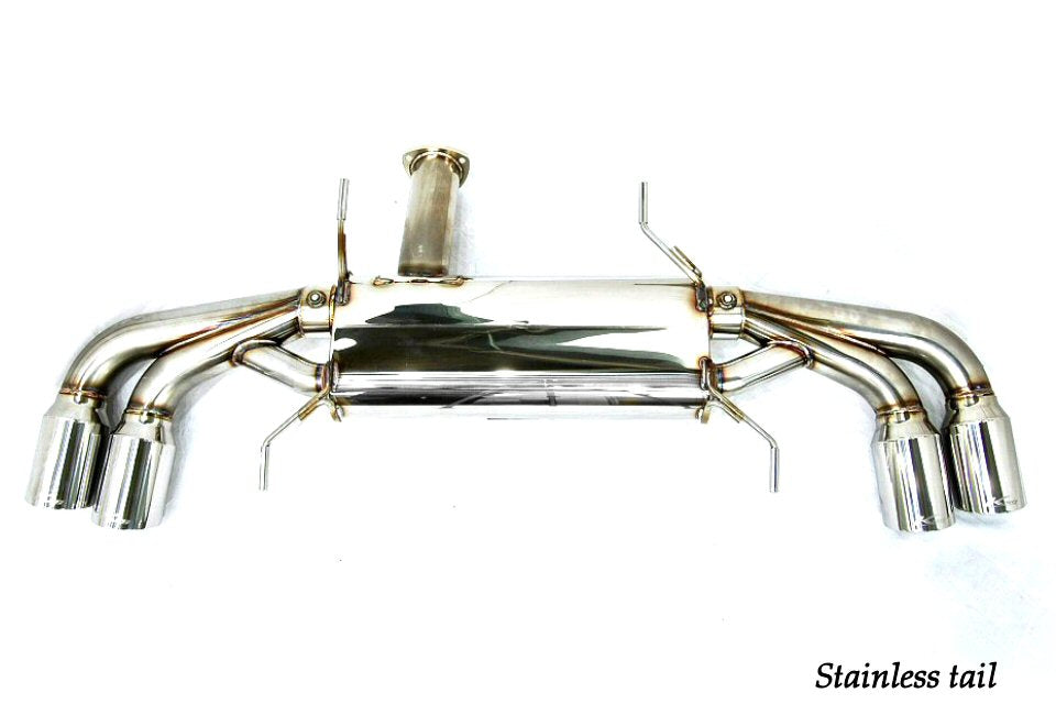 KREISSIEG CAT-BACK F1 SOUND VALVETRONIC EXHAUST SYSTEM STAINLESS STEEL FLOATING CURL TAIL SANDBLASTED KSG LOGO FOR NISSAN R35 GT-R NSGTR-05-STAINLESS