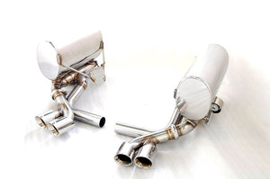 KREISSIEG CAT-BACK F1 SOUND VALVETRONIC EXHAUST SYSTEM STAINLESS STEEL BILLET FLOATING CURL TAIL SANDBLASTED KSG LOGO MARK FOR PORSCHE 997 CARRERA  P997C-01-STAINLESSBILLET