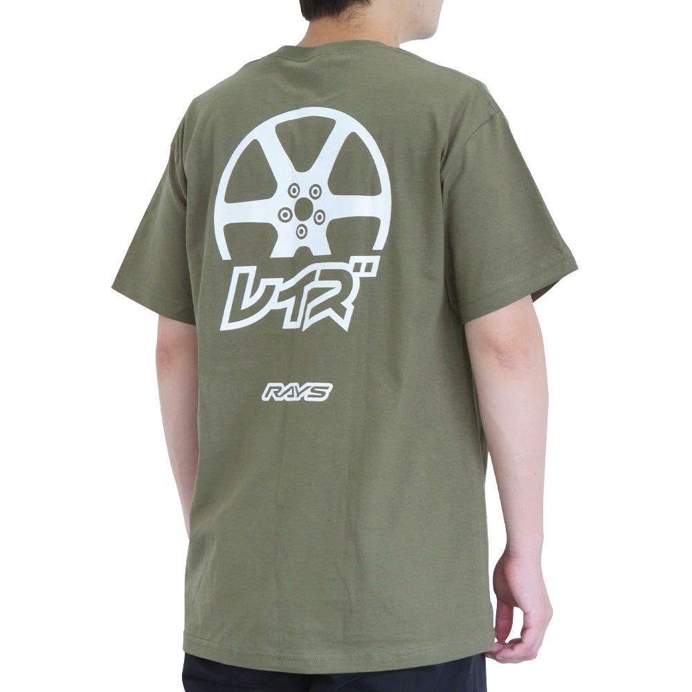 RAYS OFFICIAL T-SHIRT 25S KATAKANA RAYS WHEELS MILITARY GREEN MEDIUM 740925SRAYS47