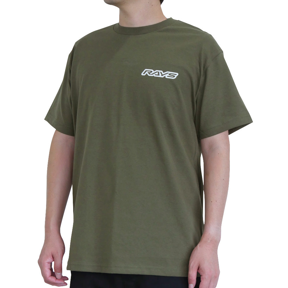 RAYS OFFICIAL T-SHIRT 25S KATAKANA RAYS WHEELS MILITARY GREEN EXTRA LARGE 740925SRAYS49