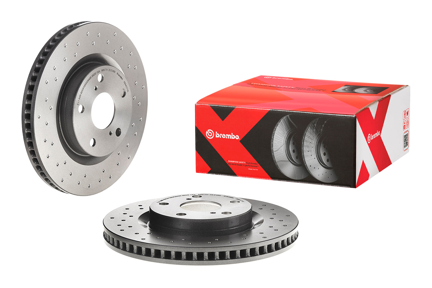 BREMBO EXTRA BRAKE DISCS LEFT AND RIGHT SET REAR FOR HONDA CIVIC FD2 05.09-12.06 08.A147.1X