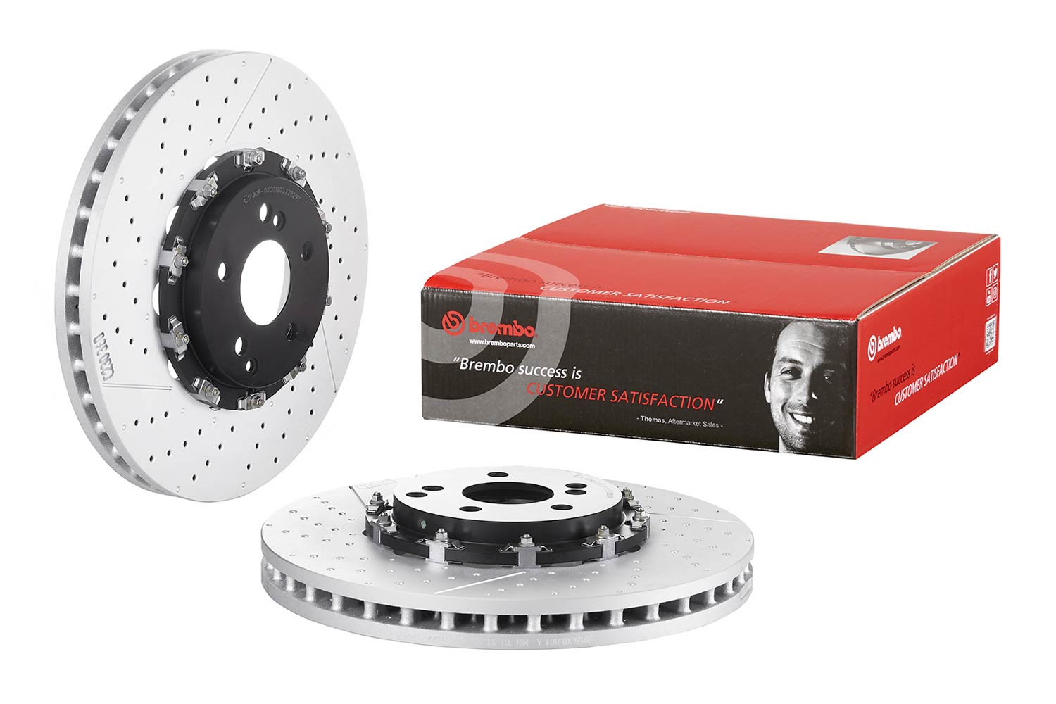 BREMBO FLOATING BRAKE DISCS LEFT AND RIGHT SET FRONT FOR MERCEDES BENZ W204 (C-CLASS WAGON) 204277 08.04~ 09.9764.23