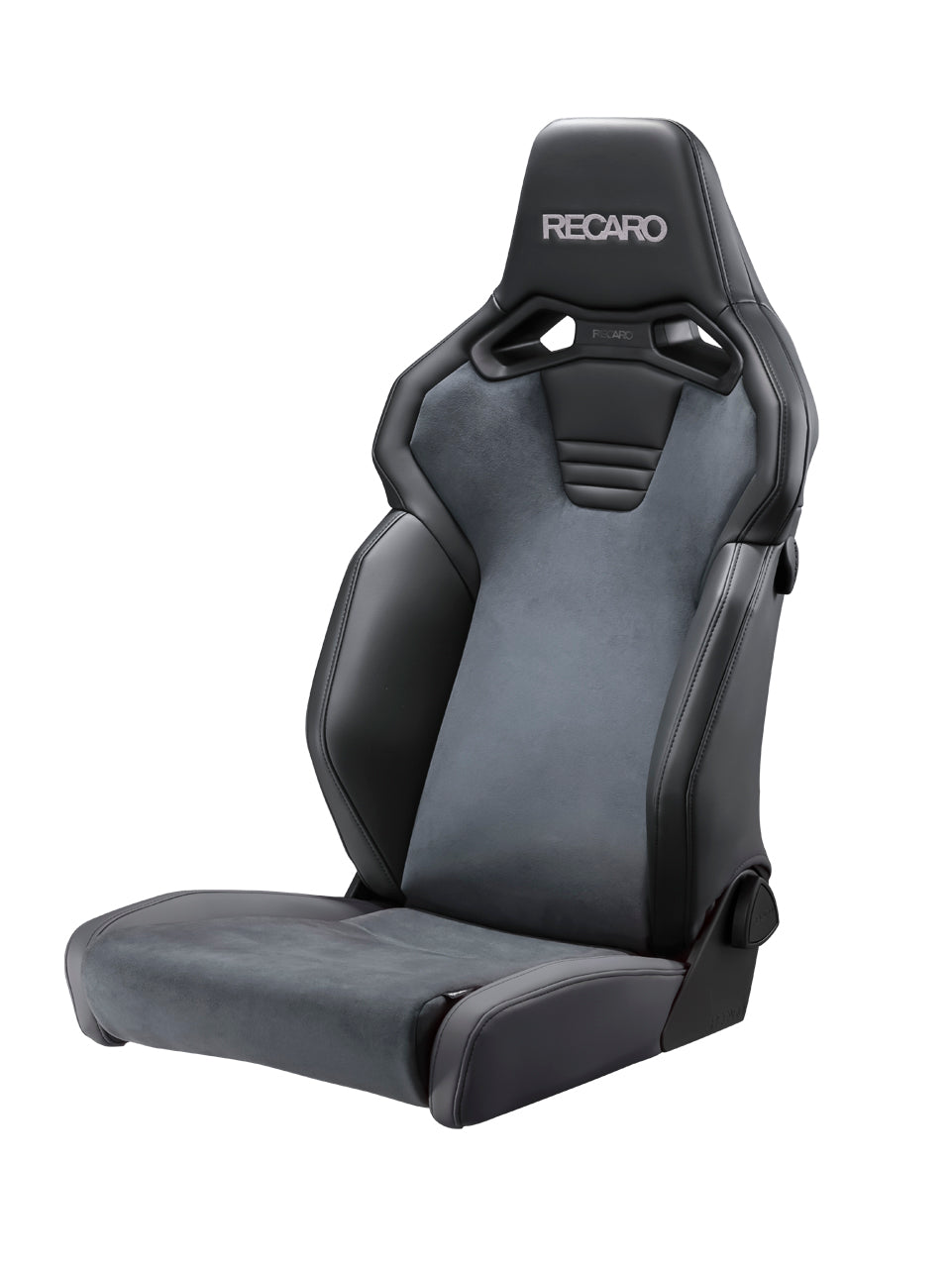 RECARO SR-C UT100 A R CG BK ARTIFICIAL LEATHER BLACK COLOR AND ULTRA SUEDE CHARCOAL GRAY COLOR SEAT ARMREST ATTACHEBLE FOR  81-121.28.645-0