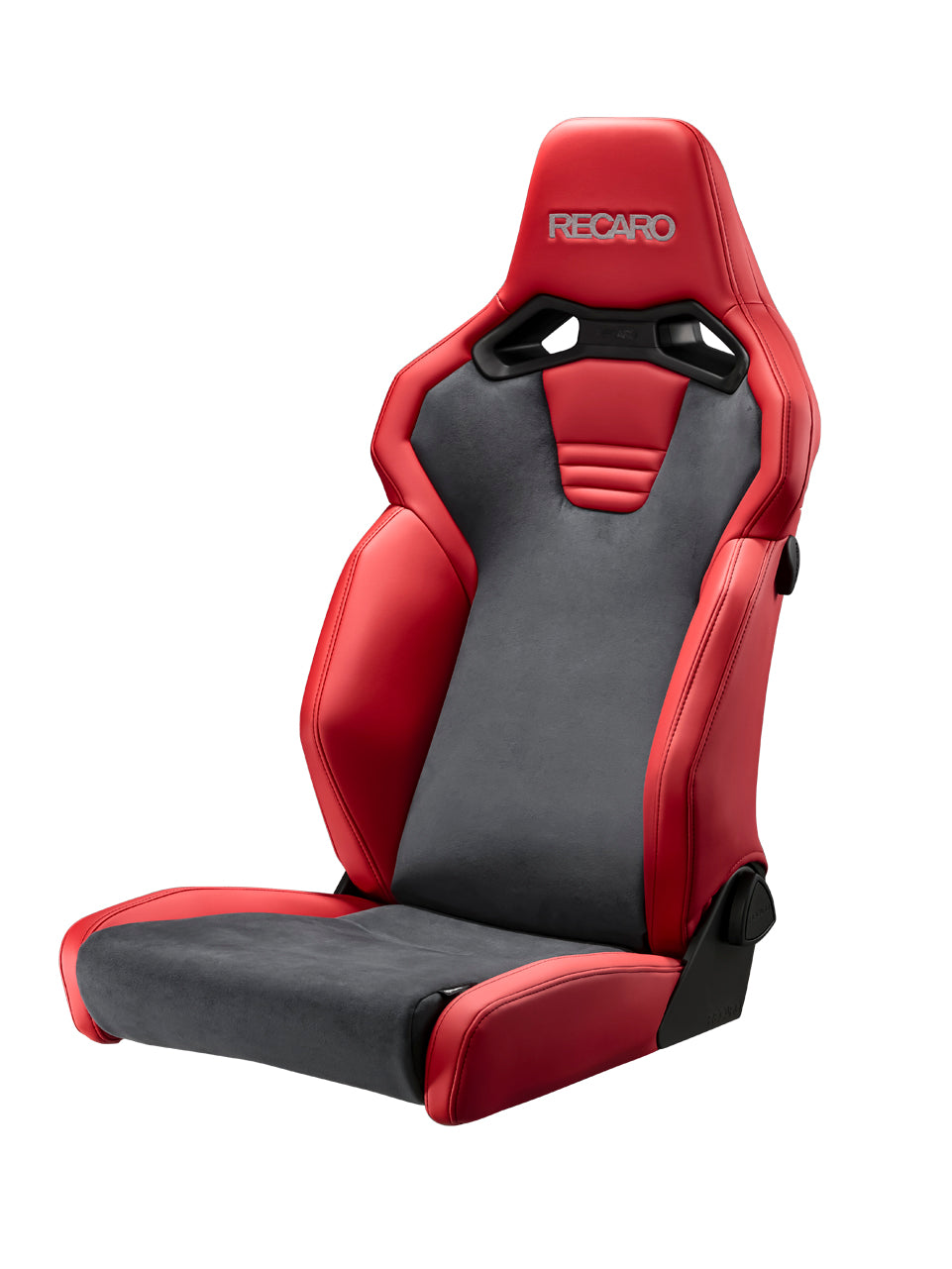 RECARO SR-C UT100H A R CG RD ARTIFICIAL LEATHER RED COLOR AND ULTRA SUEDE CHARCOAL GRAY COLOR ARMREST ATTACHEBLE WITH HEATED SEATS FOR  81-121.29.647-0