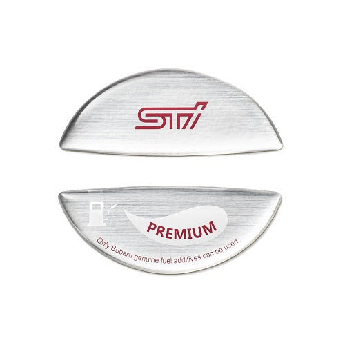 STI FUEL CAP STICKER FOR HIGH OCTANE GASOLINE VEHICLES -SILVER STSG18100630