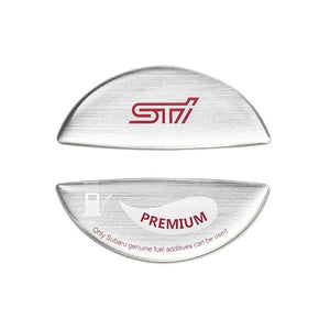 STI FUEL CAP STICKER FOR HIGH OCTANE GASOLINE VEHICLES -SILVER STSG18100630