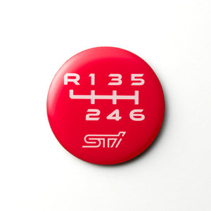 STI SHIFT PATTERN EMBLEM RED 6MT UPPER LEFT R STSG25100360