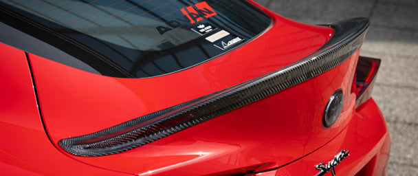 MAX ORIDO TRUNK SPOILER CARBON WEATHERPROOF CLEAR COATED FOR TOYOTA SUPRA 3BA DB02 82 22 58 SUP-TRS-CAR