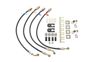 PLOT SWAGE-LINE BRAKE HOSE KIT BLACK COATED BRAIDED STEEL END FOR TOYOTA BLADE AZE156 GRE156 2WD ST2088NB