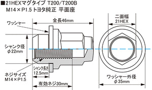 KYO-EI MAG TYPE NUT (M14xP1.5) 20 PCS BLACK T241B-20P