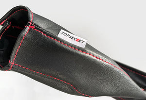 TOP SECRET HANDBRAKE BOOTS BLACK RED STITCH FOR NISSAN GT-R R35 TOP-SECRET-00134