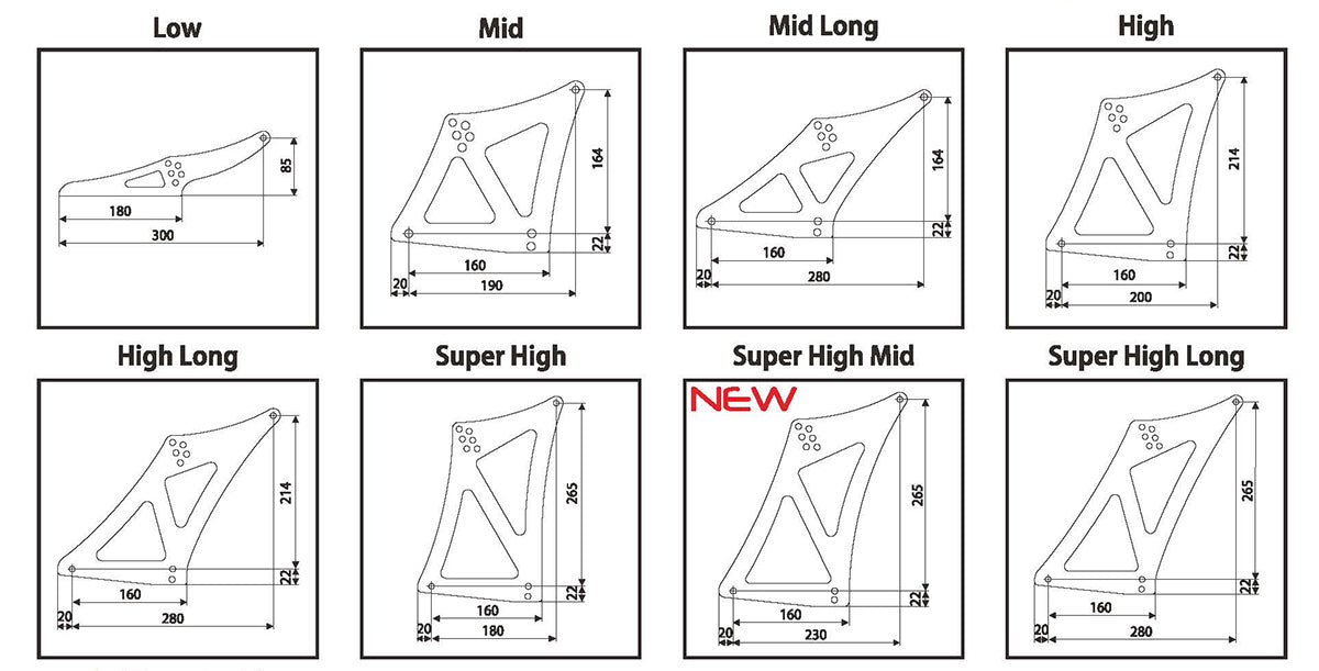 SARD GT WING STAY/BASE (HIGH TYPE) 61915HB
