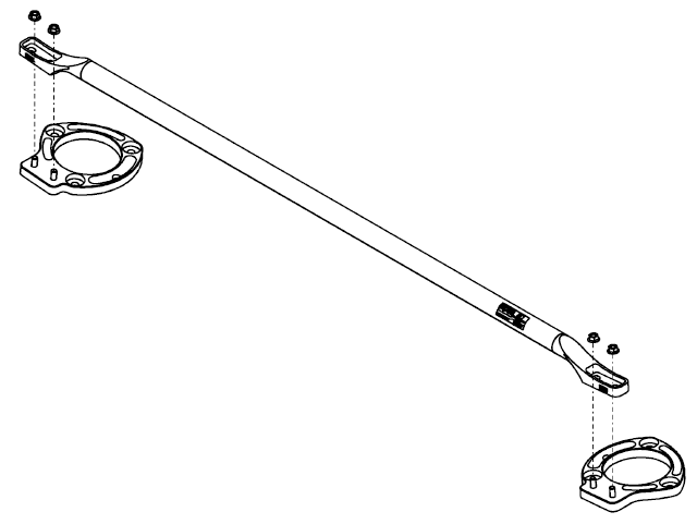 HKS CARBON BRACE WITH GRAPHITE DESIGN FOR HONDA CIVIC TYPE R FL5 83001-AH001