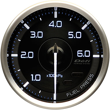 DEFI GAUGE METER ADVANCE A1 FUEL PRESSURE  60MM 0KPA TO 600KPA DF15101