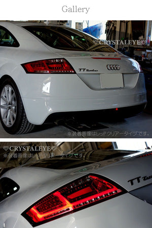 CRYSTAL EYE 8S STYLE FIBER LED TAIL LAMP, RED SMOKE TYPE FOR AUDI AUDI TT COUPE 8J TTS ROADSTER RS S177RS