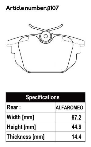 ACRE RACING PRO BRAKE PAD REAR FOR ALPHA ROMEO GTV 3.0 V6 24V 916CXB β107-RACING-PRO