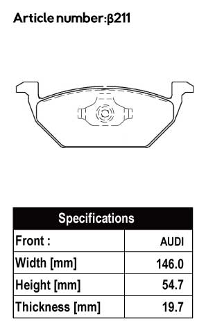 ACRE RACING PRO BRAKE PAD FRONT FOR VOLKS WAGEN GOLF GOLF IV WAGON 2.0 GLI 1JAPK 1JAZJ β211-RACING-PRO