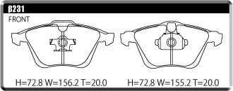 ACRE FORMULA800C BRAKE PAD FRONT FOR AUDI TTS COUPE BASE MODEL 8JCDLF β231-FORMULA800C