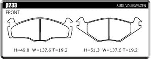 ACRE RACING PRO BRAKE PAD FRONT FOR VOLKS WAGEN GOLF GOLF III WAGON 1.8 WAGON 1HADZ β233-RACING-PRO