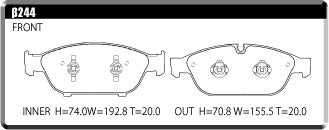 ACRE FORMULA800C BRAKE PAD FRONT FOR AUDI A7 SPORTBACK 3.0 TFSI QUATTRO 4GCREC β244-FORMULA800C