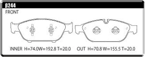 ACRE PC2600 BRAKE PAD FRONT FOR AUDI A7 SPORTBACK 3.0 TFSI QUATTRO 4GCREC β244-PC2600