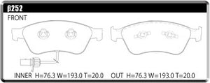ACRE FORMULA800C BRAKE PAD FRONT FOR AUDI S6 S6 AVANT C6 5.2 SEDAN AVANT 4FBXAS β252-FORMULA800C