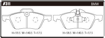 ACRE FORMULA700C BRAKE PAD FRONT FOR BMW MINI R53 HATCHBACK 1.6 COOPER-S RE16 β311-FORMULA700C