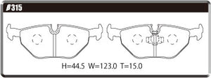 ACRE PC2600 BRAKE PAD REAR FOR BMW 3 SERIES E46 318CI AL19 AY2 β315-PC2600