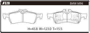 ACRE FORMULA700C BRAKE PAD REAR FOR BMW MINI R52 CONVERTIBLE 1.6 COOPER COOPER-S RF16 RH16 β320-FORMULA700C