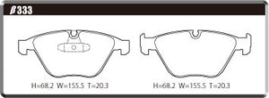 ACRE EUROSTREEET BRAKE PAD FRONT FOR BMW 3 SERIES E90 325XI 325I XDRIVE VF25 β333-EUROSTREEET