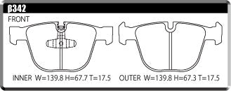 ACRE FORMULA700C BRAKE PAD REAR FOR BMW 7 SERIES F01 740I 750I YA30 YA44 β342-FORMULA700C