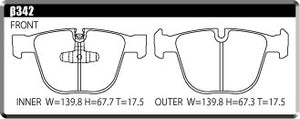 ACRE PC2600 BRAKE PAD REAR FOR BMW 5 SERIES F07 SEDAN 528I 535I GRAND TOURING SN30 SZ20 β342-PC2600