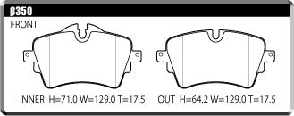ACRE DUSTLESS REAL BRAKE PAD FRONT FOR BMW 2 SERIES F45 218D ACTIVETOURER INCLUDING XDRIVE 2C20 β350-DUSTLESS-REAL