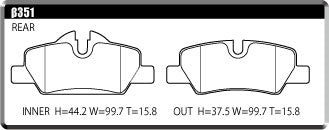 ACRE FORMULA700C BRAKE PAD REAR FOR MINI F56 3DR. HATCHBACK 1.5D COOPER-D XN15 XN15M β351-FORMULA700C