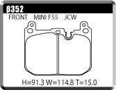 ACRE FORMULA700C BRAKE PAD FRONT FOR BMW MINI F56 3DR. HATCHBACK 2.0 JCW FR.4POT XRJCWM β352-FORMULA700C