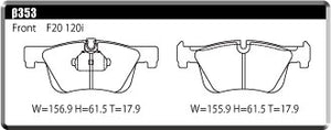 ACRE PC2600 BRAKE PAD FRONT FOR BMW 4 SERIES F36 SEDAN 420I GRANCOUPE INCLUDING XDRIVE 4A20 4D20 β353-PC2600