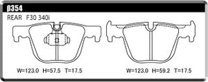 ACRE PC3200 BRAKE PAD REAR FOR BMW 3 SERIES F30 ACTIVE HYBRID 3 3F30 β354-PC3200