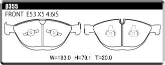 ACRE FORMULA700C BRAKE PAD FRONT FOR BMW X5 E53 4.6IS 4.8IS FB46 FA48 β355-FORMULA700C