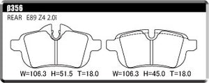 ACRE EUROSTREEET BRAKE PAD REAR FOR BMW Z4 E89 SDRIVE 20I 23I LL20 LM25 β356-EUROSTREEET