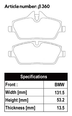 ACRE DUSTLESS REAL BRAKE PAD FRONT FOR BMW I3 I01 BASE GRADE 1Z00 8P00 β360-DUSTLESS-REAL