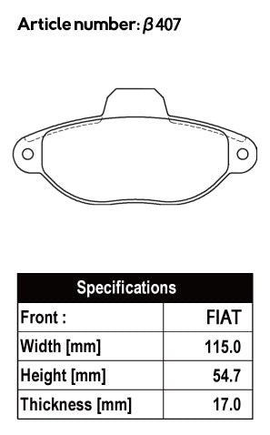 ACRE FORMULA700C BRAKE PAD FRONT FOR FIAT PANDA 1.2 16912 β407-FORMULA700C