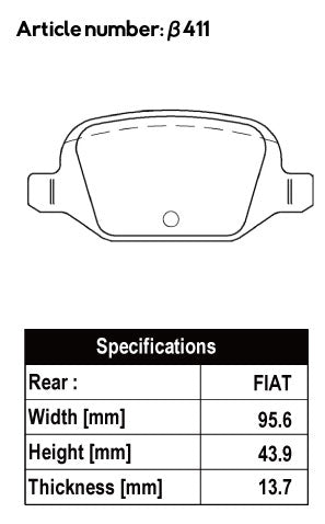 ACRE REAL RACING BRAKE PAD REAR FOR FIAT ABARTH 595 595C 1.4 16V TURBO 312141 312142 31214T β411-REAL-RACING