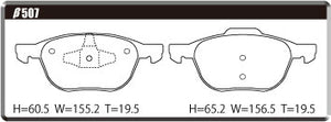ACRE REAL RACING BRAKE PAD FRONT FOR VOLVO V40 1.5 T3 MB4154T β507-REAL-RACING