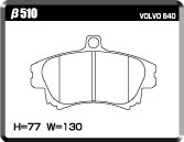 ACRE FORMULA700C BRAKE PAD FRONT FOR VOLVO V40 1.8 1.9 T4 2.0 T ALLMODEL. 4B4184W 4B4194W 4B4204W β510-FORMULA700C