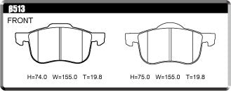 ACRE FORMULA700C BRAKE PAD FRONT FOR VOLVO S60 2.4 T5 SPORTS RB5244T β513-FORMULA700C