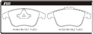ACRE DUSTLESS REAL BRAKE PAD FRONT FOR CITROEN DS5 1.6 TURBO B85F02 β517-DUSTLESS-REAL
