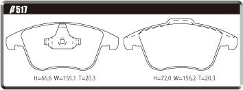 ACRE FORMULA800C BRAKE PAD FRONT FOR CITROEN DS5 1.6 TURBO B85F02 β517-FORMULA800C