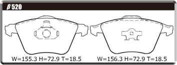 ACRE FORMULA700C BRAKE PAD FRONT FOR VOLVO V40 2.0 D4 MD4204T β520-FORMULA700C